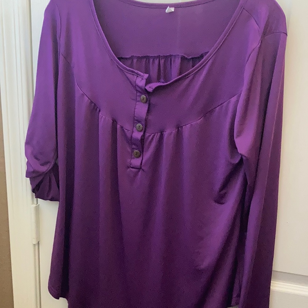 FINAL MARKDOWN Ladies purple convertible sleeve top xxl